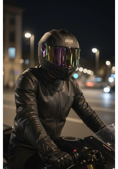 Gıvı 50.x Bones Siyah  1 Renkli 1 Şeffaf Vizörlü Motosiklet Kask İridyum Vizör + Şeffaf
