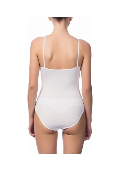 NBB Kadın Beyaz İnce Askılı Çıtçıtlı Body 001