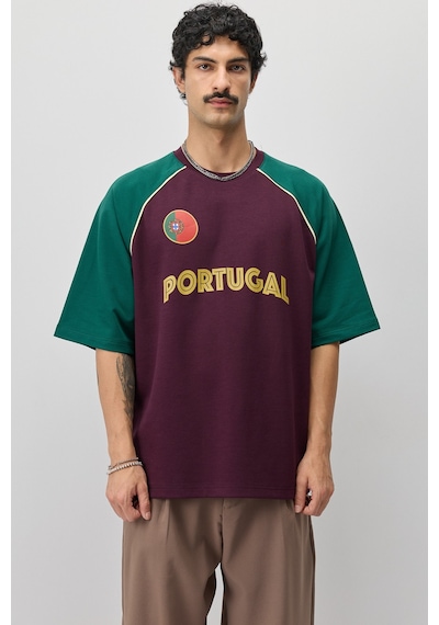 Fıfa World Cup 26 Portekiz Oversize Tişört Bordo