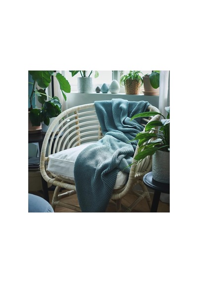 Tr Rattan Berjer Koltuk, 60x60 Cm, Beyaz Oturma Odası Mobilyası Diğer