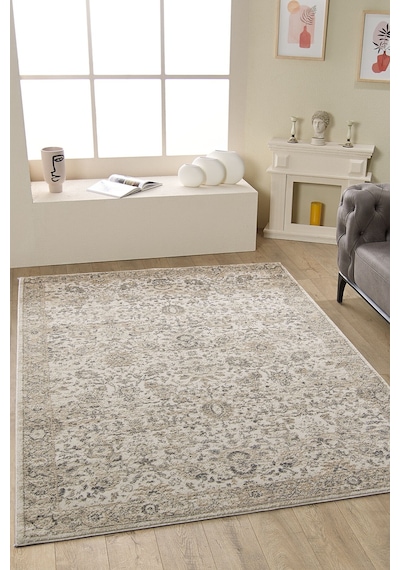 Mariesse Home Asır Serisi Vintage Modern Dokuma Salon Oturma Odası Halısı Bej