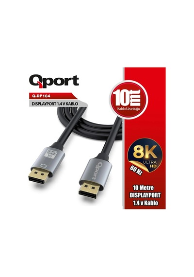 Qport Q-dp104 Dısplayport 1.4v 10mt Kablo