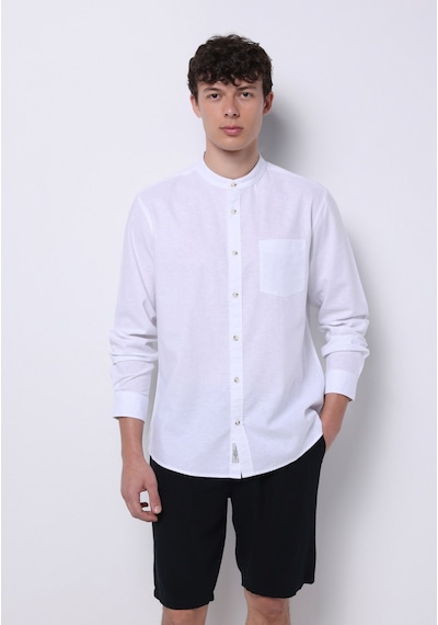 Colins Regular Fit Hakim Yaka Düz Erkek Beyaz Uzun Kol Gömlek Cl1070508 Q1.v1 Wht Beyaz