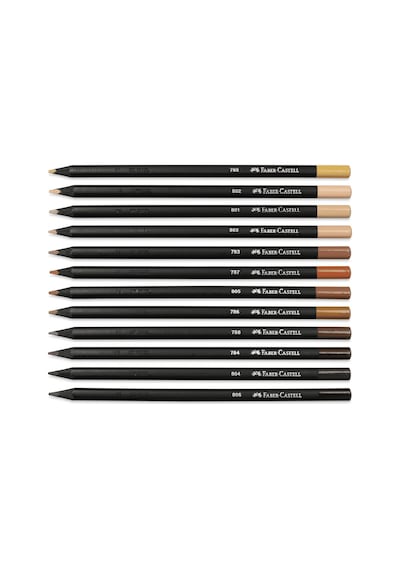 Faber Castell Black Edition 24 Renk Kuru Boya Ve 12 Renk Skin Tones İkisi Birarada Set Çok Renkli