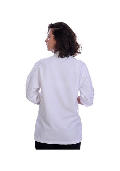 Formteks Unisex Aşçı Ceket Koltuk Altı Fileli Beyaz Kırmızı