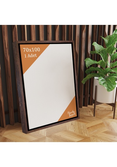 Kahverengi Çerçeveli Tuval 70 x 100 CM Yatay & Dikey Profesyonel %100 Pamuk Boş Tablo