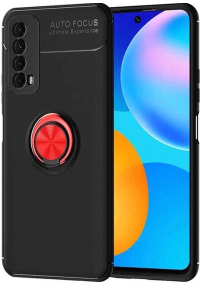 Huawei P Smart 2021 Kılıf Zore Ravel Silikon Kapak Siyah-Kırmızı