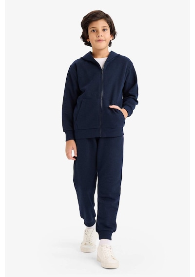Defacto Erkek Çocuk Kapüşonlu Pike Fermuarlı Sweatshirt B6503a826spnv135 Lacivert-nv135