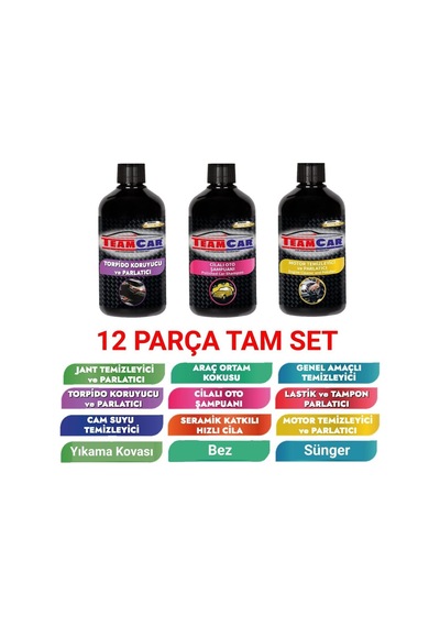 Yazlık Araç Yıkama Bakım Seti Kova 12 Parçalı Efsane Set