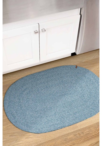Cesta El Yapımı Örgü Turkuaz Kilim 50x80 4006 Turkuaz