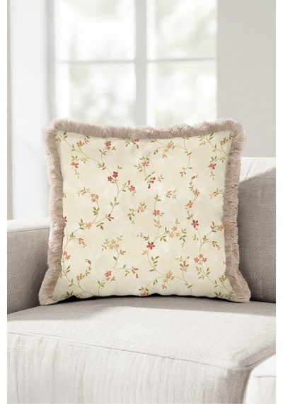 Çiçekli Bahar Dal Saçaklı Yastık Kılıfı - Romantik Floral Krem Yeşil Vizon Püsküllü Kırlent Kılıfı Puslu Kanyon Opal Çiçekli Bahar Dal Saçaklı Yastık Kılıfı - Romantik Floral Krem Yeşil Vizon Püsküllü Kırlent Kılıfı Puslu Kanyon Opal