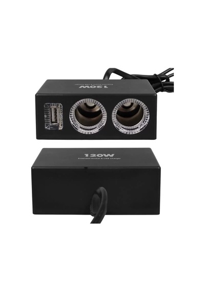 Hubrendy Sh Olesson 1522 12-24v Tek Usb Girişli 120w 80cm Kablolu 2'li Araç Çakmak Çoklayıcı
