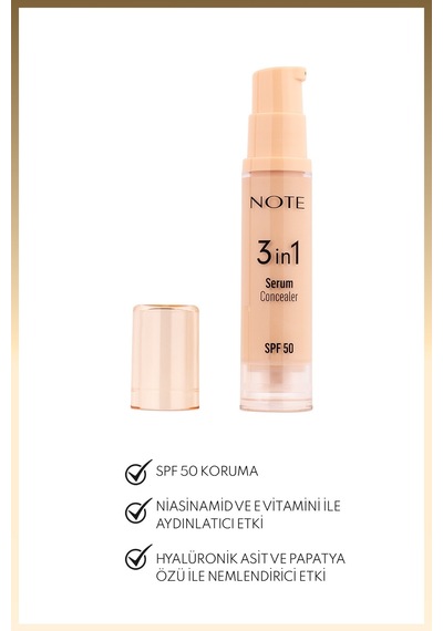 3 İn 1 Serum Concealer Spf 50 Kapatıcı - 10 Medium 0