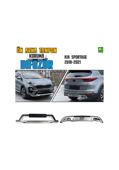 S-dizayn Kia Sportage Ön Ve Arka Tampon Koruma Difüzör Seti 2019-2021 A+ Kalite