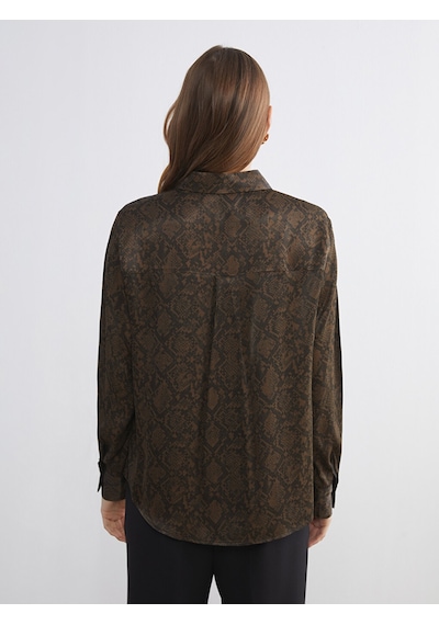 Lcwaıkıkı Classic Karışık Desenli Oversize Kadın Gömlek