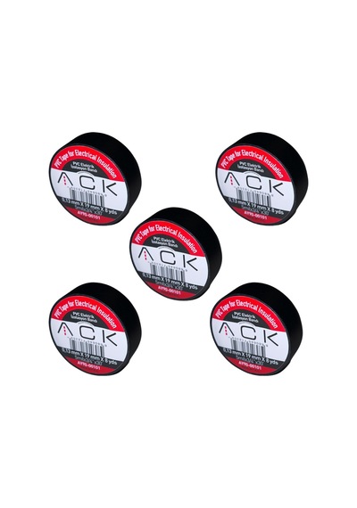5 Adet Ack Siyah İzole Bant 0.13x19mmx8yds