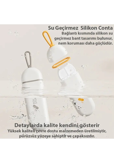 Ezere Taşınabilir 3 Bölmeli Nem Geçirmez Mini Hapilaç Saklama Kutusu - Bpa İçermez- 5775 Beyaz