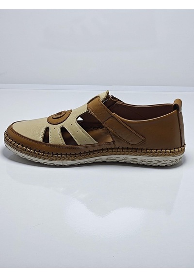 Voyager Z520 Taba Kadın Günlük Deri Comfort Sandalet Taba