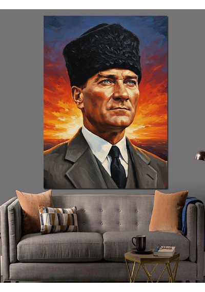 Ahşap Tablo Gün Doğumu Mustafa Kemal Atatürk İnsan Figürlü Tablolar