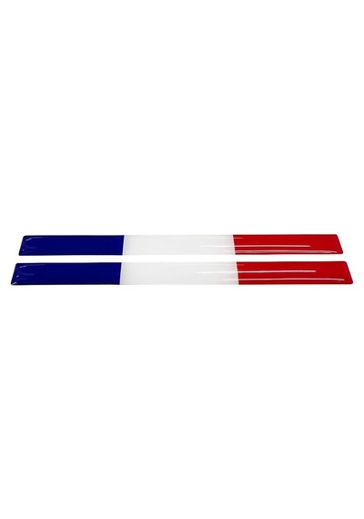 Fransa Bayrak 2'li Çubuk 3d Sticker