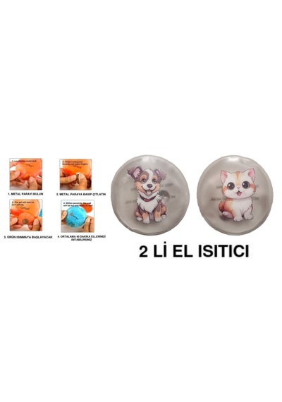 Sevimli Kedi Ve Köpek Cep Sobası,el Isıtıcı,2 Adet Sıcak Su Torba