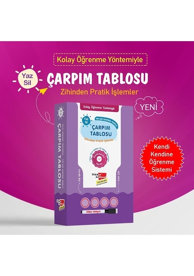 Kolay Öğrenme Yöntemiyle Çarpım Tablosu - Dikkat Atölyesi Yayınları