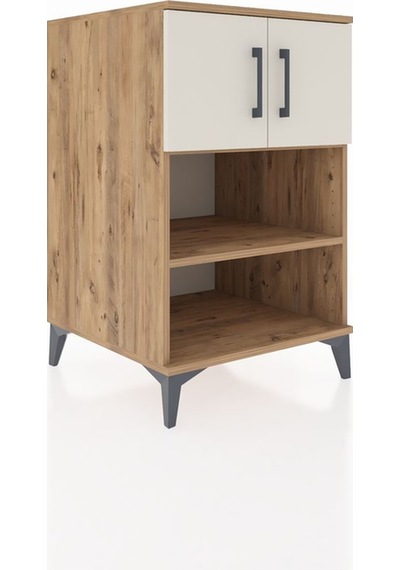 Kronos Komodin 2 Raflı 2 Kapaklı 60x59x96 Çam-aytaşı Atlas Çam