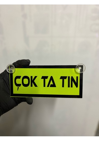 Yeşil Renk Üzeri Siyah Renk Çok Ta Tın Yazılı Vantuzlu Cam Süsü