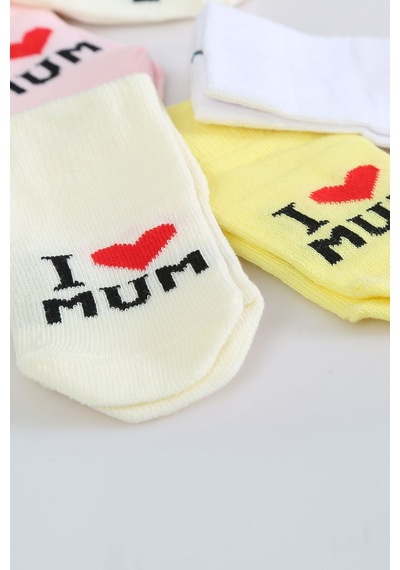 Baby Shez Pamuklu 6'lı Yenidoğan Erkek Bebek Çorap Mum Pembe
