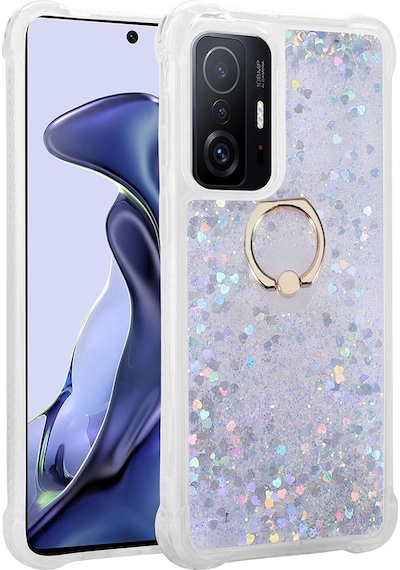 Xiaomi Mi 11T 5G Kılıf Zore Milce Simli Pullu Yüzüklü Kılıf