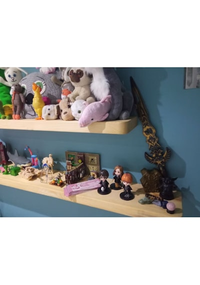 Doğal Ahşap 20x90 Cm 2'li Gizli Bağlantılı Raf Ahşap