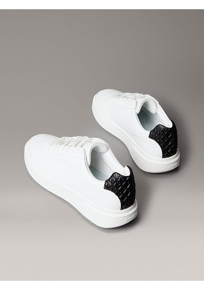 Calvin Klein Kadın Chunky Cupsole Laceup Sneaker-12051 Beyaz / Siyah