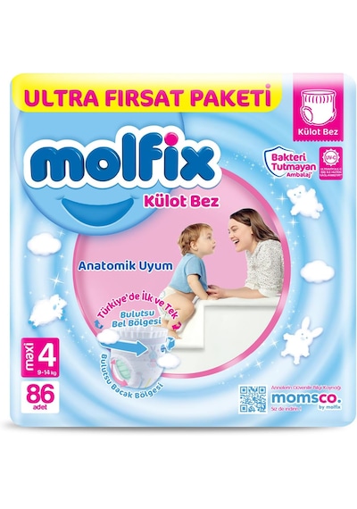 Molfix Külot Bebek Bezi 4 Beden Maxi 86'lı Ultra Fırsat Paketi
