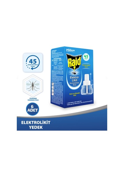 Raid Elektro 27.4ml 45 Gece Likit Yedek Sivrisinek Karşı - 6'li Paket