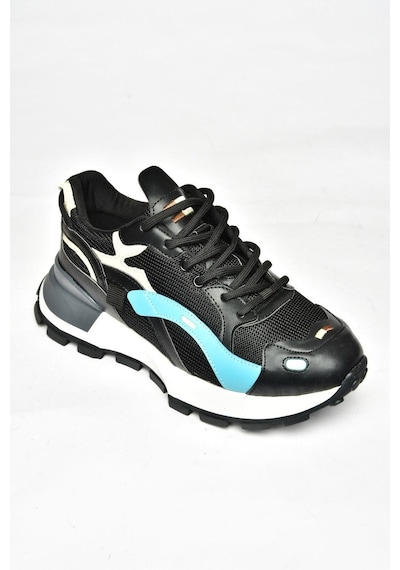 Fox Shoes S312213109 Siyah Kalın Tabanlı Spor Ayakkabı Sneakers Siyah
