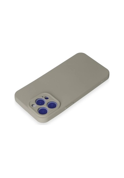 Uray Store Apple iPhone Uyumlu  15 Pro Max Kılıf Nano İçi Kadife Silikon - Titan Gri