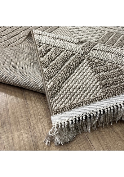 Hoom Rugs Vega S5505a Vizon Bej Hav Toz Vermez Hasır Dokuma Modern Makina Halısı Vizon Bej