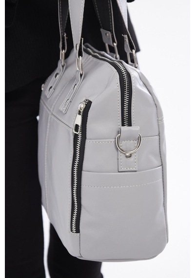 Derinss Leather Derinss Dkb0049 Hakiki Deri Gri Kadın El Ve Omuz Çantası 001