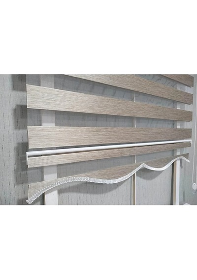 Bambu Kahverengi R-07 Zebra Perde Etek Dilimli  Alüminyum Kasa Kahverengi 10 x 100