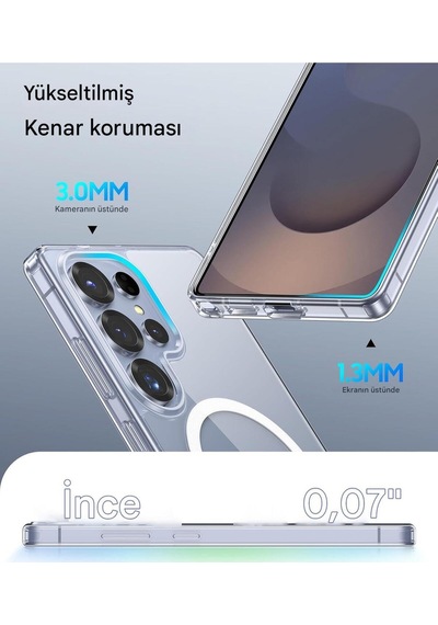 Samsung Uyumlu S25 Ultra Şeffaf Magsafe Kılıf Safe Şeffaf