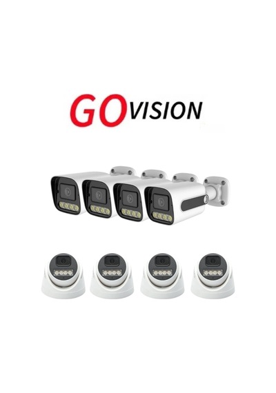 Go Vision 8 Adet Ip Güvenlik Kamerası - 5mp Dış Mekan Kamera, 3.6mm Lens, Poe, Warm Led Gece Görüşlü