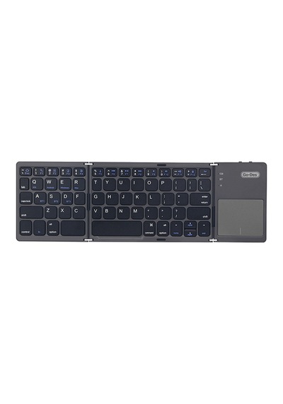 Go Des Gd-kb328 Sessiz Tuş Tasarım Touch Pad Özellikli Katlanabilir Bluetooth Kablosuz Klavye Siyah