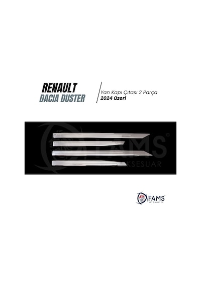 Renault Duster 2024 Üzeri Krom Yan Kapı Çıtası 4 Prç. P. Çelik