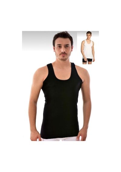 Erkek Siyah Beyaz Atlet 6'lı Paket Pamuklu Tut0101 Sarı