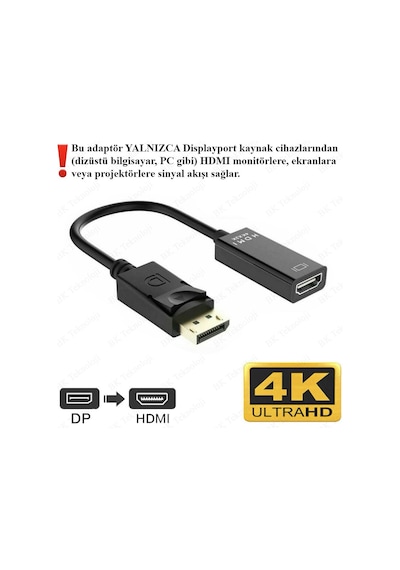 Displayport To Hdmı 4k2k Çevirici Dönüştürücü Kablo