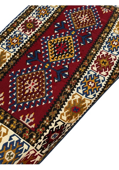 El Dokuma Sıfır Yahyalı Kilim 118x215 Kök Boya %100 Yün Kilim
