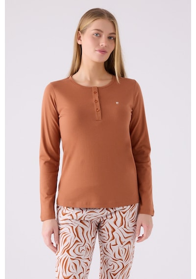 Pierre Cardin Kadın Kahverengi Pijama Takımı Pc8862-s-v1 Kahverengi