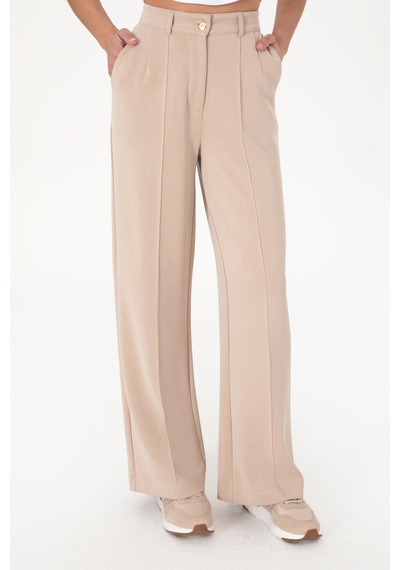 U.S. Polo Assn. Kadın Camel Modal Karışımlı Loose Fit Örme Pantolon 50300762-VR015