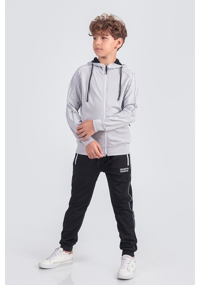 Dalgıç Kumaş Unisex Çocuk Eşofman Takımı Unlimited Potential Esf1725y Gri