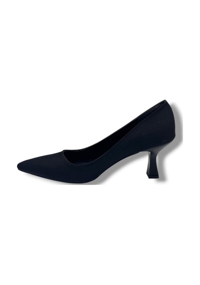 C-shoes Nb200-26 Süet Deri Orta Boy İnce Topuk Kadın Stiletto Siyah